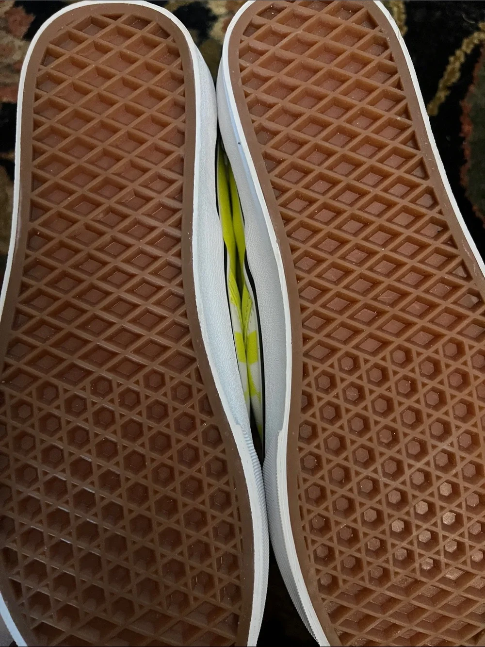 Vans Neon Yellow Checkerboard Slip-On Sneakers Womens 9.5 Men 8 NWOB